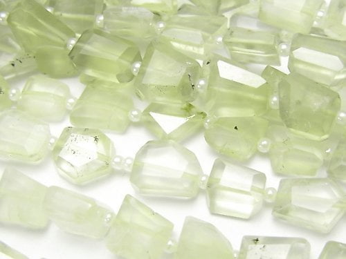 [Video] Prehnite AA++ Faceted Nugget 1strand beads (aprx.13inch / 32cm)
