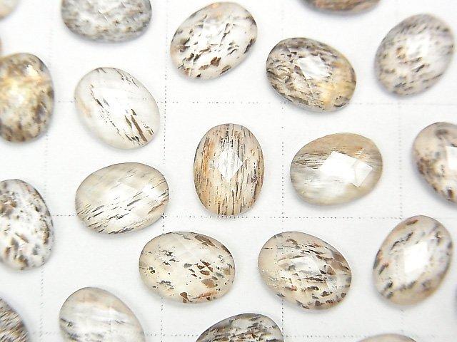 [Video] Moonstone x Crystal AAA Oval Faceted Cabochon 8x6mm 4pcs