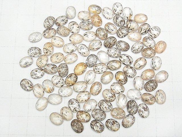 [Video] Moonstone x Crystal AAA Oval Faceted Cabochon 8x6mm 4pcs