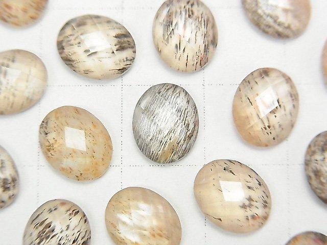 [Video] Moonstone x Crystal AAA Oval Faceted Cabochon 10x8mm 3pcs