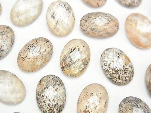 [Video] Moonstone x Crystal AAA Oval Faceted Cabochon 14x10mm 2pcs