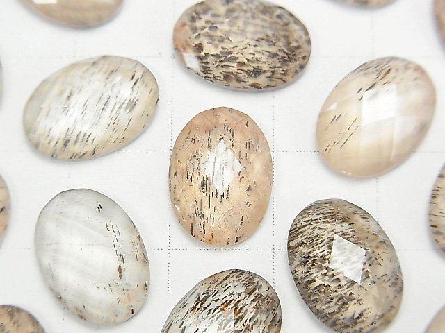 [Video] Moonstone x Crystal AAA Oval Faceted Cabochon 14x10mm 2pcs