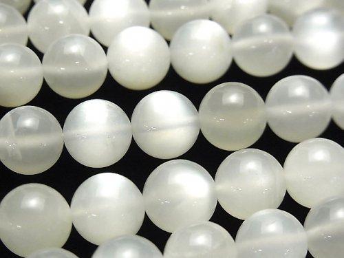 [Video] White Moonstone AAA- Round 10mm half or 1strand beads (aprx.15inch / 36cm)