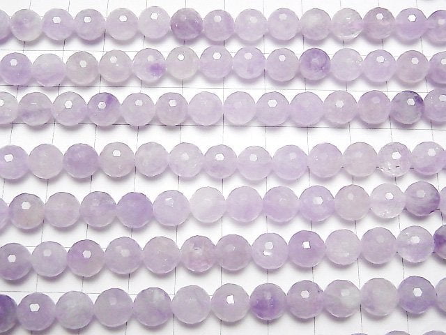 [Video] High Quality! Lavender Amethyst AA++ 128Faceted Round 8mm 1strand beads (aprx.14inch / 35cm)