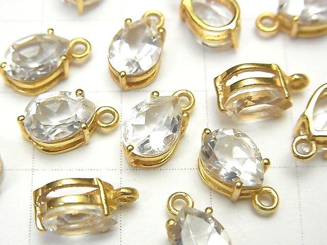 [Video] High Quality Crystal AAA Bezel Setting Pear shape Faceted 9x6mm 18KGP 2pcs