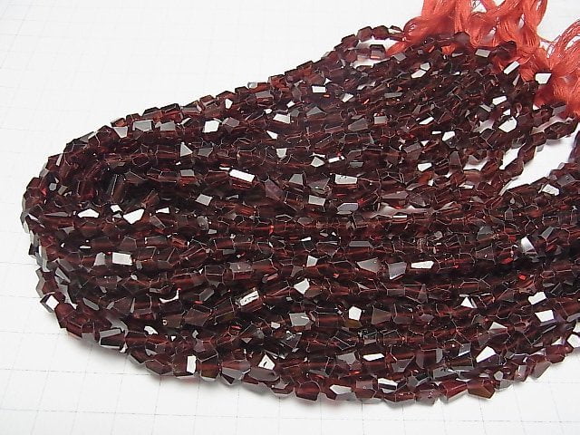 [Video]High Quality Mozambique Garnet AAA Faceted Nugget half or 1strand beads (aprx.13inch/33cm)