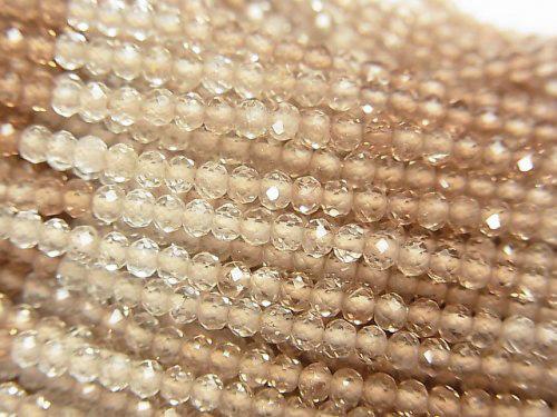 [Video]High Quality! Brown Topaz AAA Semi Faceted Round 2.5mm 1strand beads (aprx.12inch / 30cm)