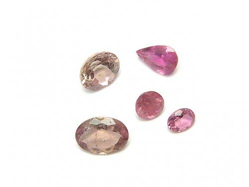 [Video] [One of a kind] High Quality Pink Tourmaline AAA Undrilled Faceted 5pcs Set NO.87
