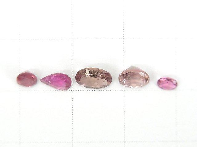 [Video] [One of a kind] High Quality Pink Tourmaline AAA Undrilled Faceted 5pcs Set NO.87