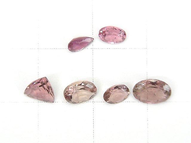 [Video] [One of a kind] High Quality Pink Tourmaline AAA Undrilled Faceted 6pcs Set NO.88