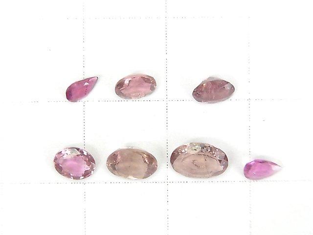 [Video] [One of a kind] High Quality Pink Tourmaline AAA Undrilled Faceted 7pcs Set NO.90