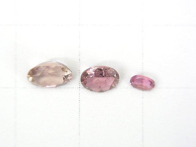 [Video] [One of a kind] High Quality Pink Tourmaline AAA Undrilled Faceted 3pcs Set NO.93