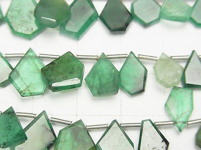 [Video] High Quality Emerald AAA- Rough Slice Faceted half or 1strand beads (aprx.7inch / 18cm)