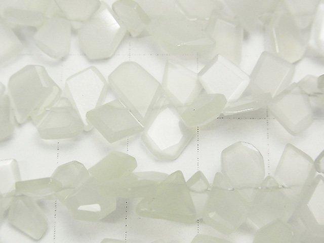 [Video] High Quality White Moonstone AAA Rough Slice Faceted 1strand beads (aprx.7inch / 18cm)