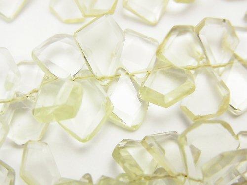 [Video] High Quality Lemon Quartz AAA- Rough Slice Faceted half or 1strand beads (aprx.7inch / 18cm)