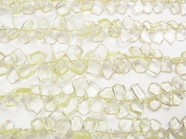 [Video] High Quality Lemon Quartz AAA- Rough Slice Faceted half or 1strand beads (aprx.7inch / 18cm)