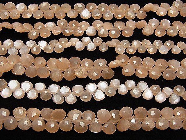 [Video] High Quality Orange Moonstone AAA- Chestnut Faceted Briolette half or 1strand beads (aprx.7inch / 18cm)