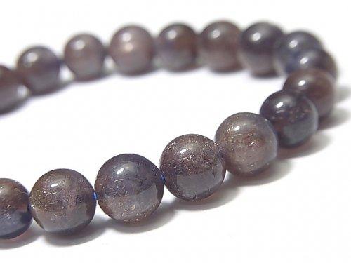 [Video] [One of a kind] Bloodshot Iolite AAA- Round 8.5mm Bracelet NO.14