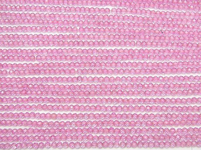 [Video] High Quality! Pink Topaz AAA Faceted Button Roundel 3x3x2mm 1strand beads (aprx.13inch / 30cm)