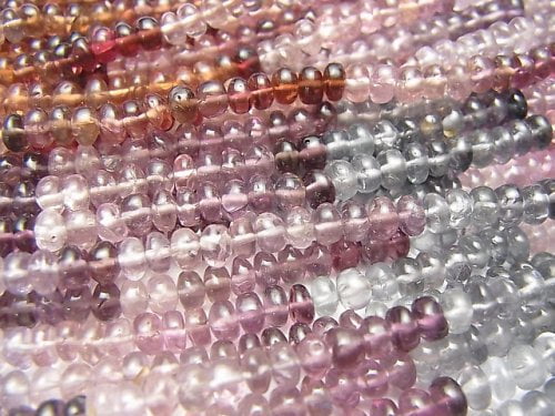 [Video]High Quality Multicolor Spinel AAA- Roundel half or 1strand beads (aprx.14inch/34cm)