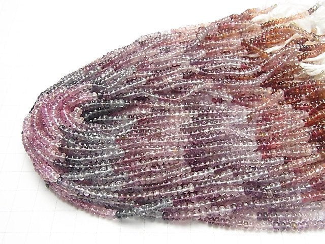 [Video]High Quality Multicolor Spinel AAA- Roundel half or 1strand beads (aprx.14inch/34cm)