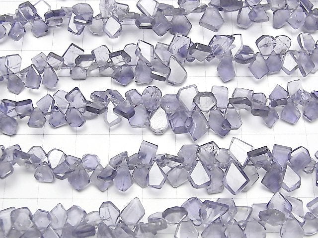 [Video] High Quality Iolite AAA- Rough Slice Faceted half or 1strand beads (aprx.7inch / 18cm)
