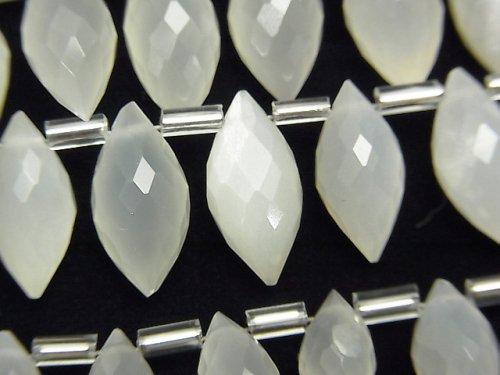[Video] High Quality White Moonstone AAA Marquise Rice Faceted Briolette half or 1strand beads (aprx.5inch / 13cm)