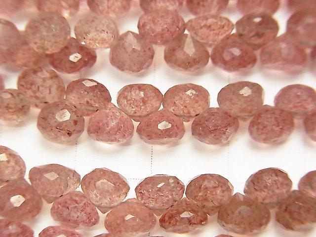 [Video] Pink Epidote AA++ Onion Faceted Briolette half or 1strand beads (aprx.6inch / 16cm)