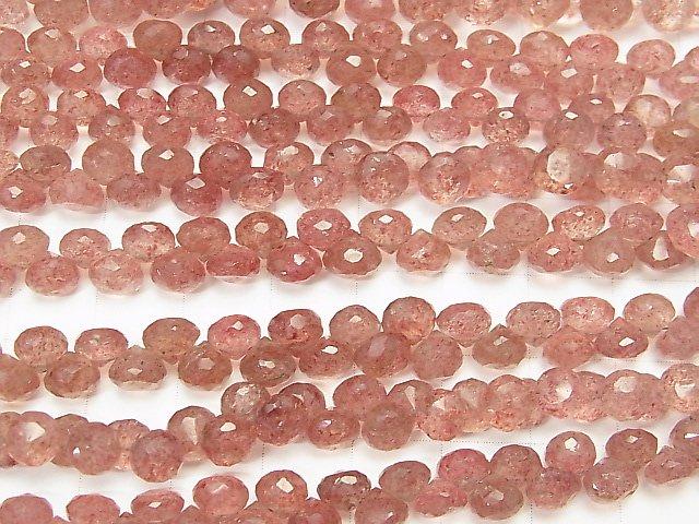[Video] Pink Epidote AA++ Onion Faceted Briolette half or 1strand beads (aprx.6inch / 16cm)