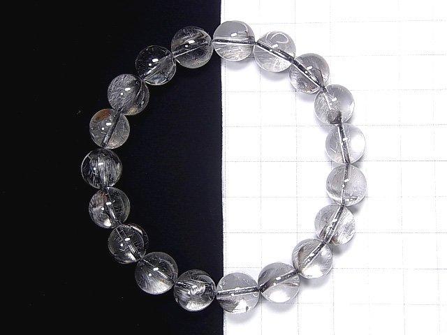 [Video] [One of a kind] High Quality Platinum Rutilated Quartz AAA Round 10.5mm Bracelet NO.104