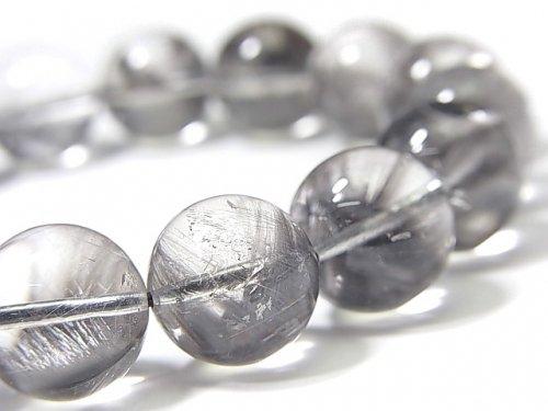 [Video] [One of a kind] High Quality Platinum Rutilated Quartz AAA Round 12.5mm Bracelet NO.107
