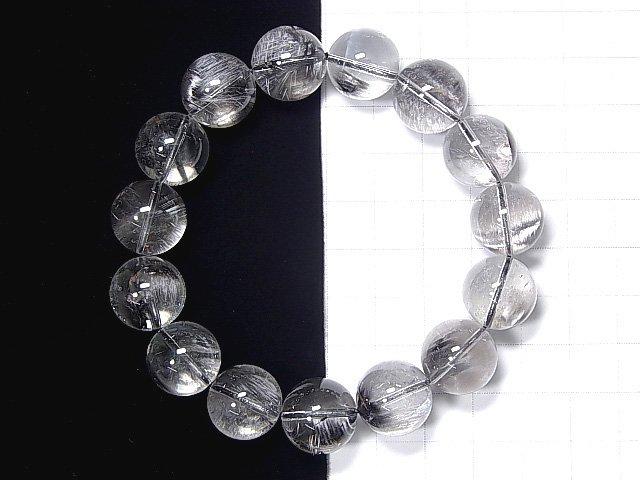 [Video] [One of a kind] High Quality Platinum Rutilated Quartz AAA Round 14mm Bracelet NO.108
