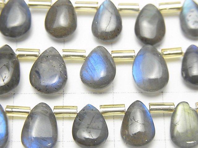 [Video] High Quality Blue Labradorite AAA- Pear shape (Smooth) 1strand beads (aprx.7inch / 18cm)