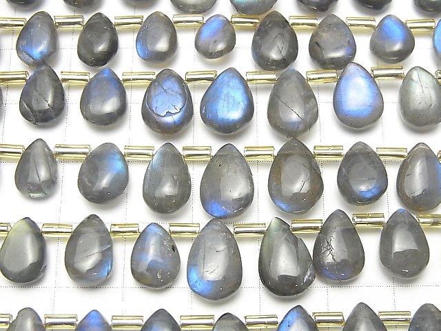 [Video] High Quality Blue Labradorite AAA- Pear shape (Smooth) 1strand beads (aprx.7inch / 18cm)