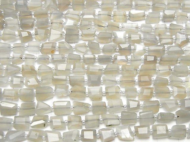 [Video] Gray Moonstone AA++ Faceted Nugget 1strand beads (aprx.13inch / 32cm)