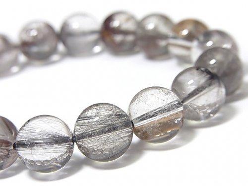 [Video] [One of a kind] Platinum Rutilated Quartz AAA- Round 11mm Bracelet NO.9