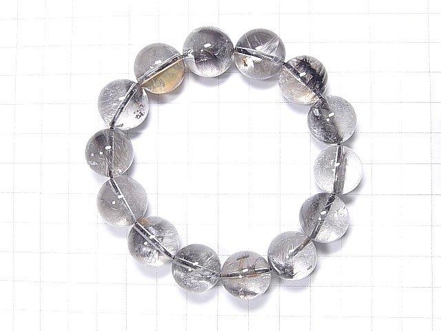 [Video] [One of a kind] Platinum Rutilated Quartz AAA- Round 14.5mm Bracelet NO.16