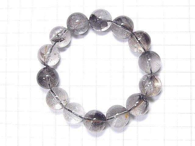 [Video] [One of a kind] Platinum Rutilated Quartz AAA- Round 14.5-15mm Bracelet NO.17