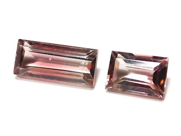 [Video] [One of a kind] Nigeria High Quality Bi-color Tourmaline AAA Loose stone Faceted 2pcs set NO.122