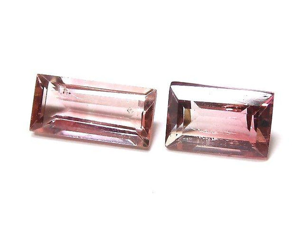 [Video] [One of a kind] Nigeria High Quality Bi-color Tourmaline AAA Loose stone Faceted 2pcs set NO.124