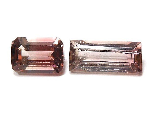 [Video] [One of a kind] Nigeria High Quality Bi-color Tourmaline AAA Loose stone Faceted 2pcs set NO.126