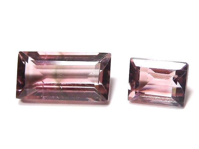 [Video] [One of a kind] Nigeria High Quality Bi-color Tourmaline AAA Loose stone Faceted 2pcs set NO.127