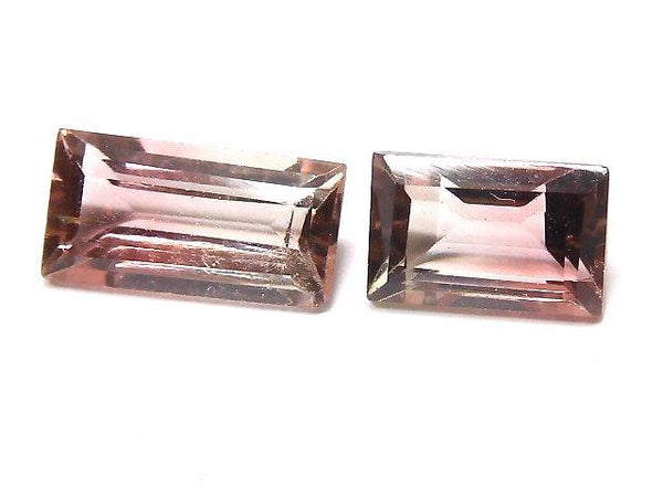 [Video] [One of a kind] Nigeria High Quality Bi-color Tourmaline AAA Loose stone Faceted 2pcs set NO.128