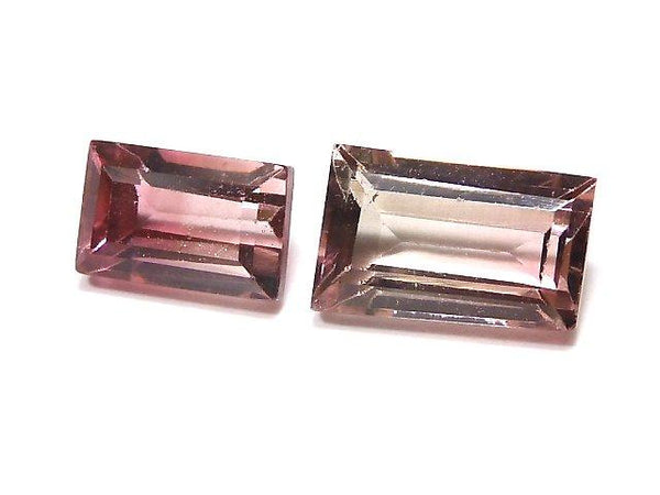 [Video] [One of a kind] Nigeria High Quality Bi-color Tourmaline AAA Loose stone Faceted 2pcs set NO.129
