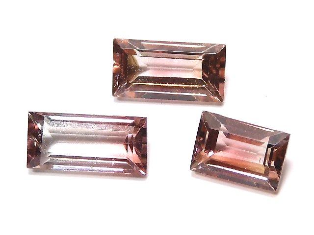 [Video] [One of a kind] Nigeria High Quality Bi-color Tourmaline AAA Loose stone Faceted 3pcs set NO.130