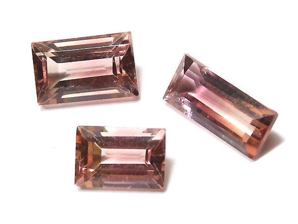 [Video] [One of a kind] Nigeria High Quality Bi-color Tourmaline AAA Loose stone Faceted 3pcs set NO.132