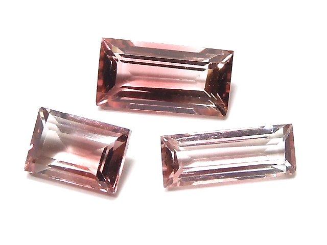 [Video] [One of a kind] Nigeria High Quality Bi-color Tourmaline AAA Loose stone Faceted 3pcs set NO.134