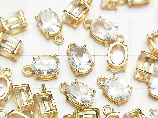 [Video] High Quality Crystal AAA Bezel Setting Oval Faceted 8x6mm 18KGP 2pcs