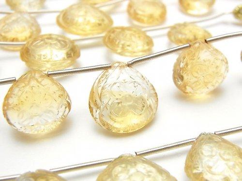 [Video] High Quality Citrine AAA Carving Chestnut 1strand (5pcs)
