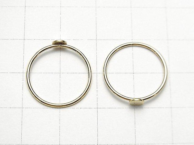 14KGF Ring with round plate 1pc